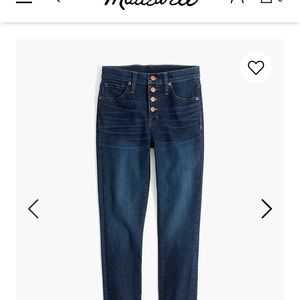 Madewell button fly skinny jeans EUC 30